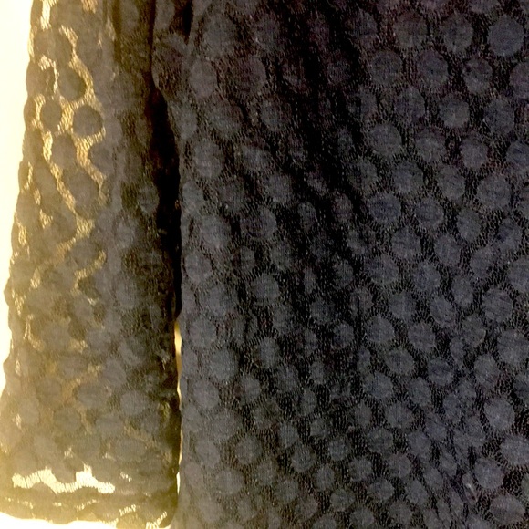 Style & Co. long sleeve size xl blue texture pattern sheer hem top - Picture 7 of 11